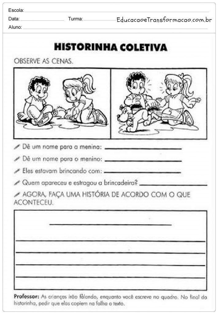 Atividades de Produção de Texto Dia das Crianças - Para Imprimir.
