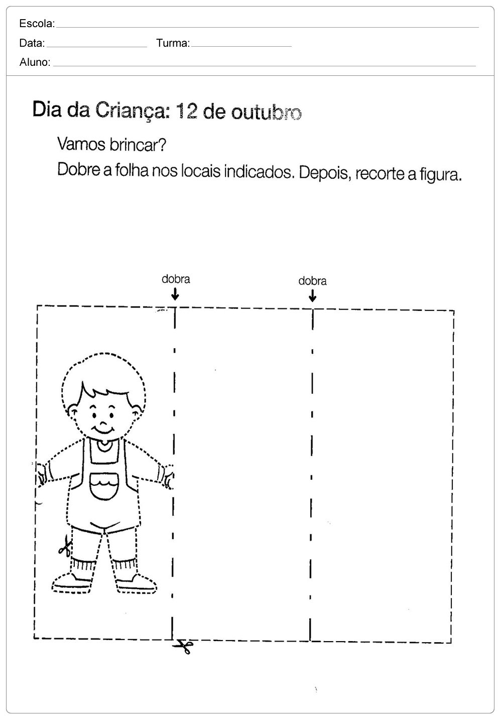 Sequência de Atividades Dia das Crianças para imprimir - 12 de Outubro.