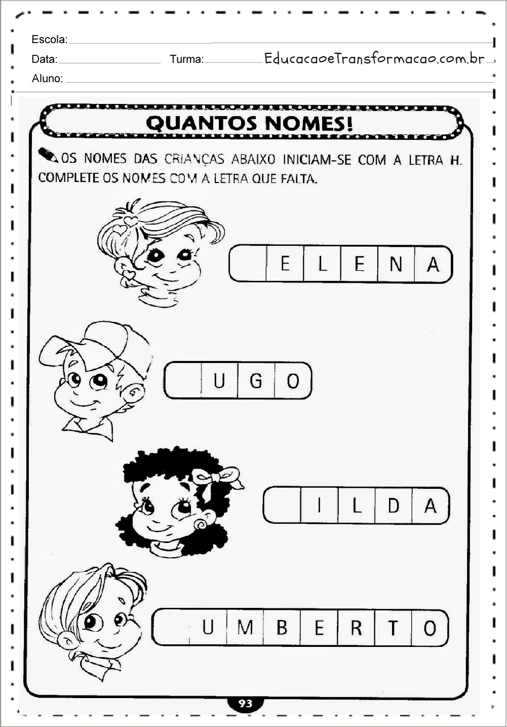 Atividades para Educação Infantil para imprimir - Atividades Educativas.