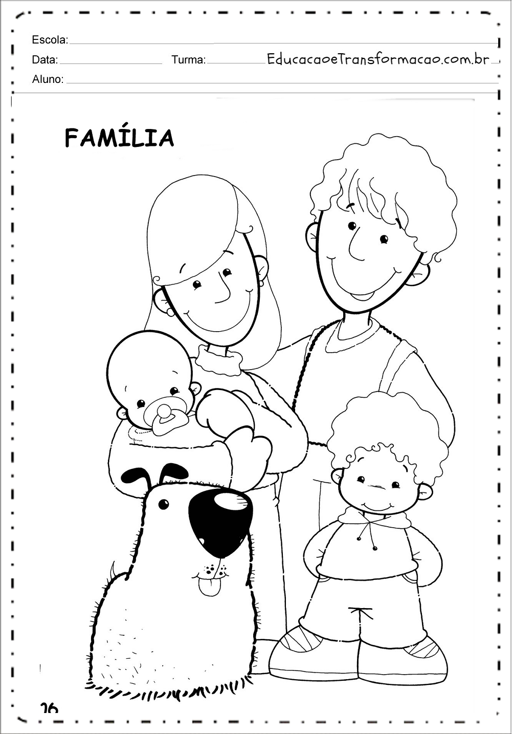 Atividades sobre Família para imprimir - Educação Infantil e Fundamental.