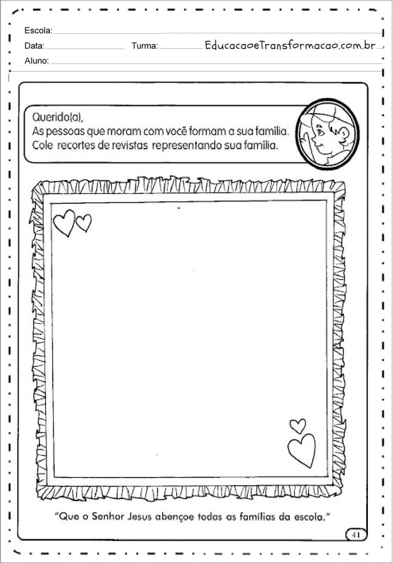 Atividades sobre Família para imprimir - Educação Infantil.