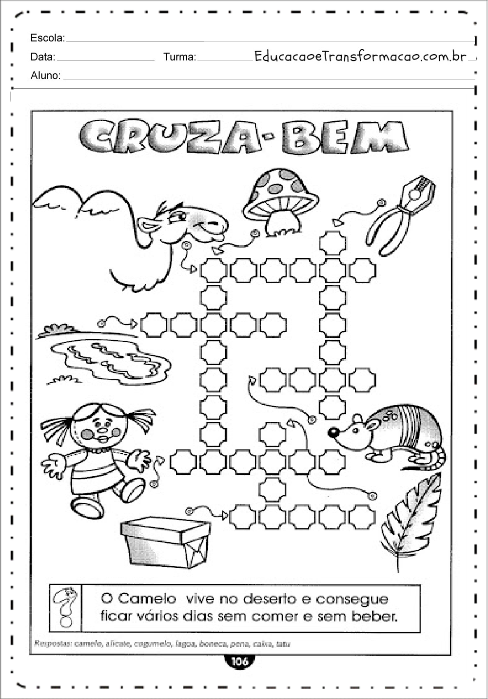 Atividades de Alfabetização Educativas para imprimir gratuitamente.