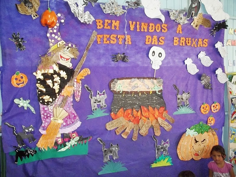 Decoração para Dia das Bruxas para Festas e Escolas - Dicas e Moldes.