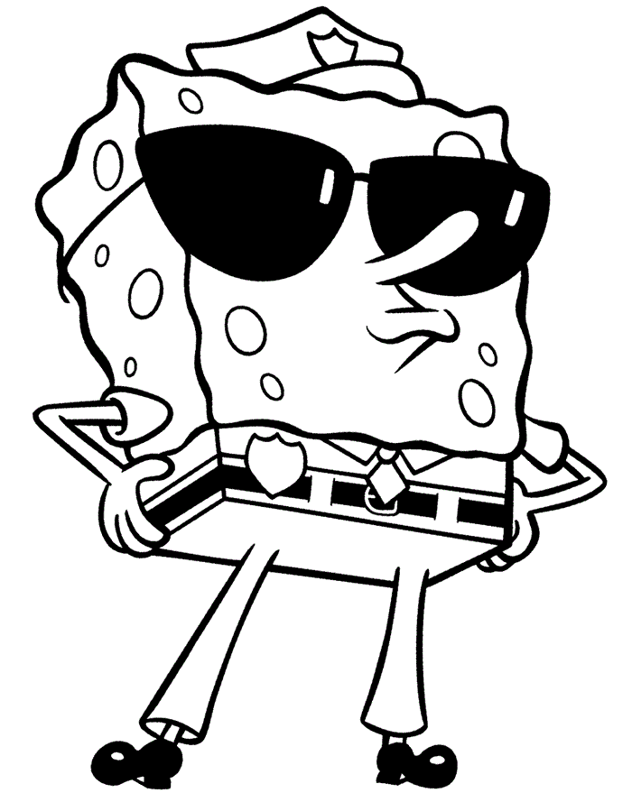 Desenhos para Colorir Bob Esponja - Calça Quadrada - Imprimir e Pintar.