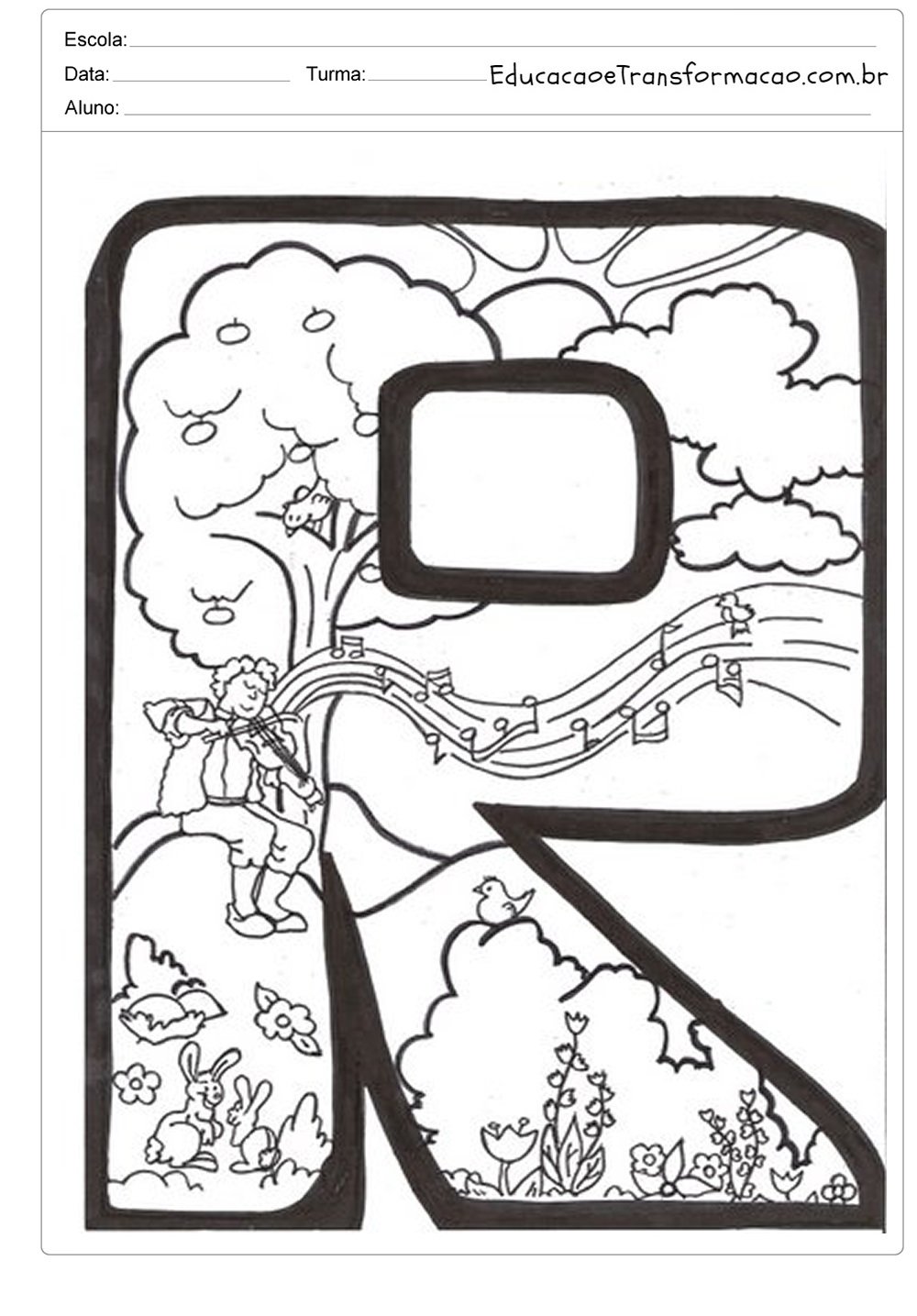 Moldes de letras para mural e painéis de primavera - Letras Ilustradas.