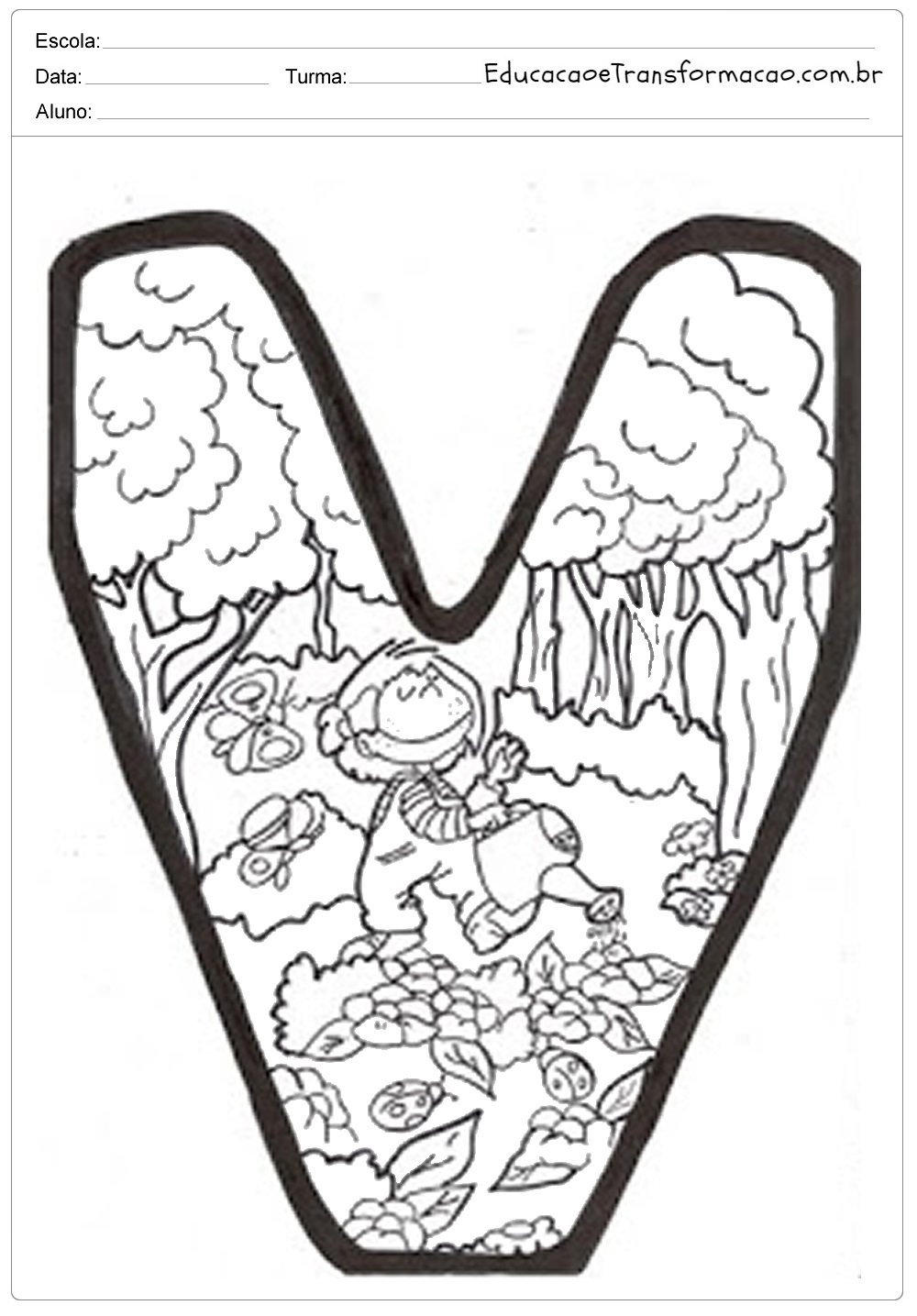 Moldes de letras para mural e painéis de primavera - Letras Ilustradas.