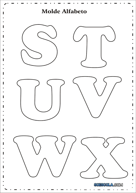 Moldes de Letras para imprimir - Letras do Alfabeto: Cursivas e Retas.
