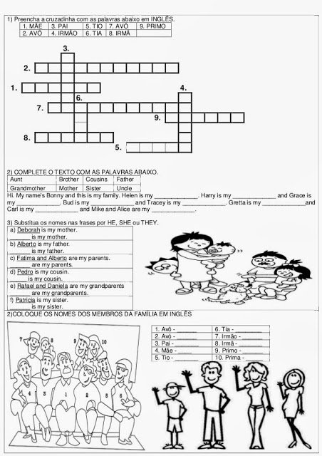 Atividades de Inglês 6 ano do Ensino Fundamental - Para Imprimir