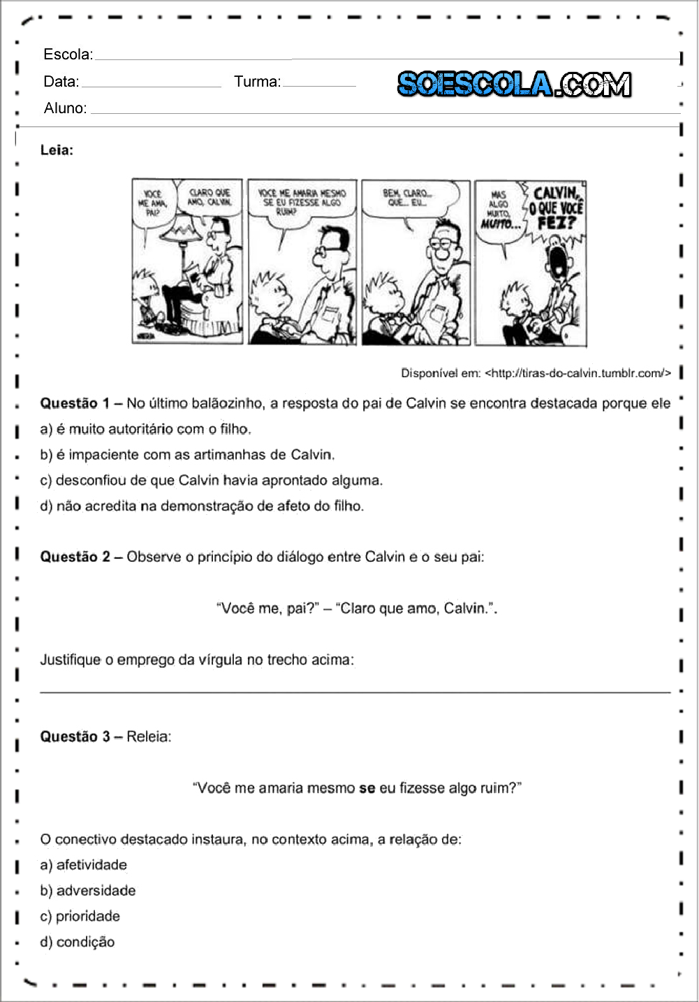 Atividades de Interpretação de Texto 6 ano do Ensino Fundamental