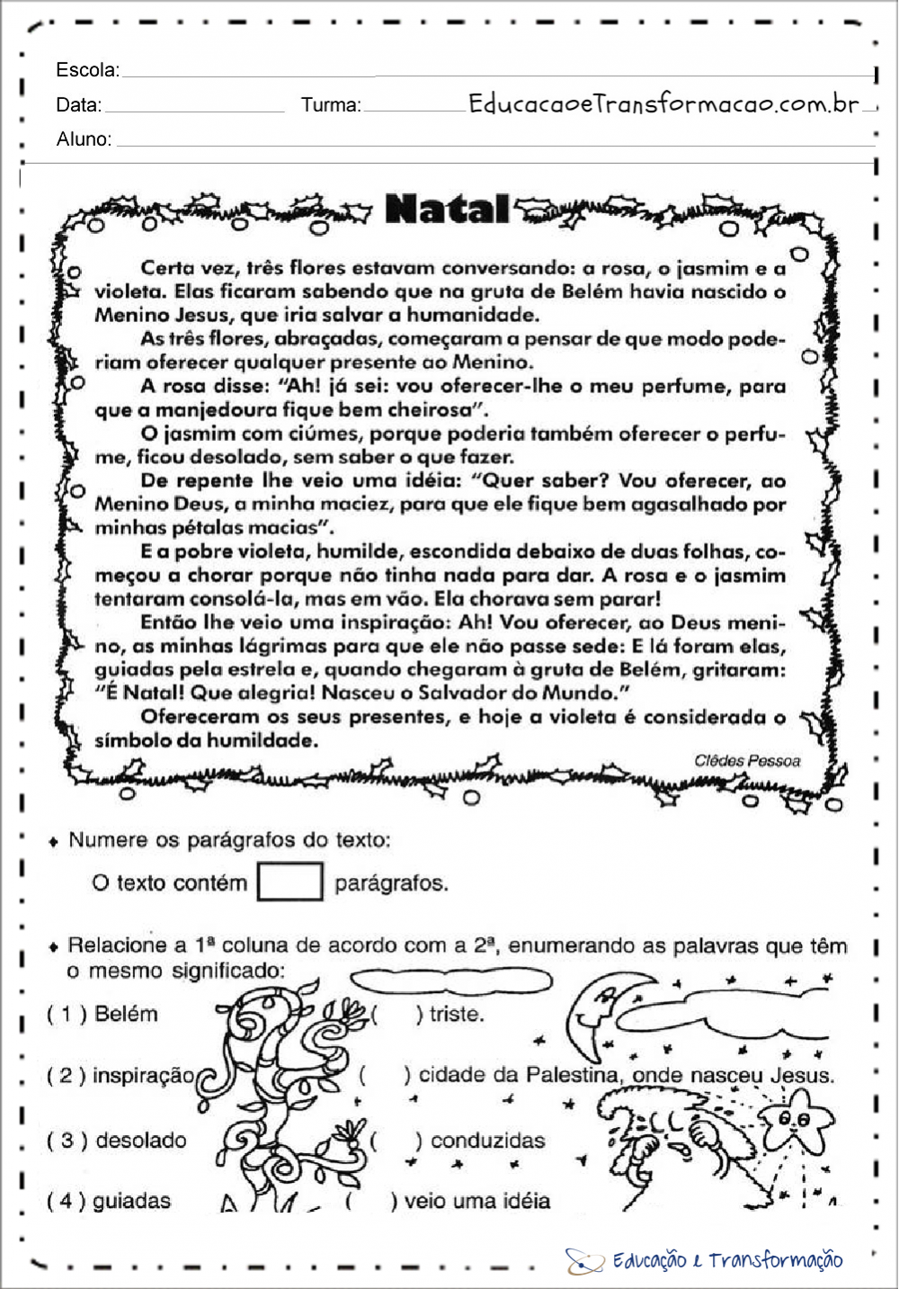 Atividades de Interpretação de Texto sobre Natal – Educação e Transformação Atividades de Interpretação de Texto sobre Natal – Educação e Transformação