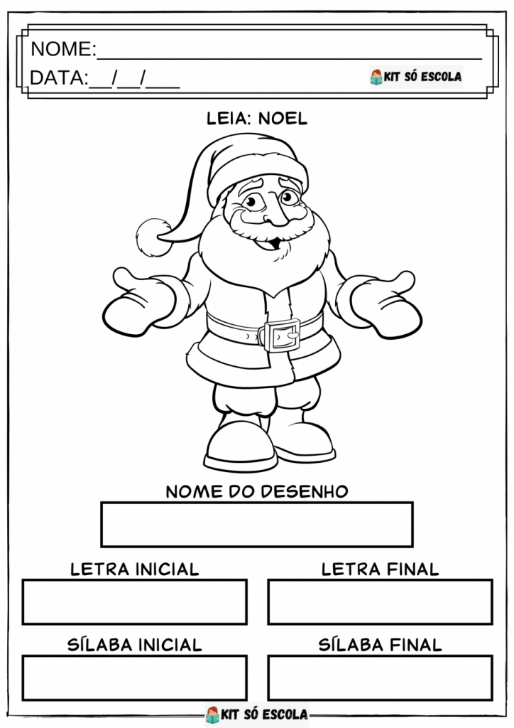 Atividades De Natal: Letras e Sílabas