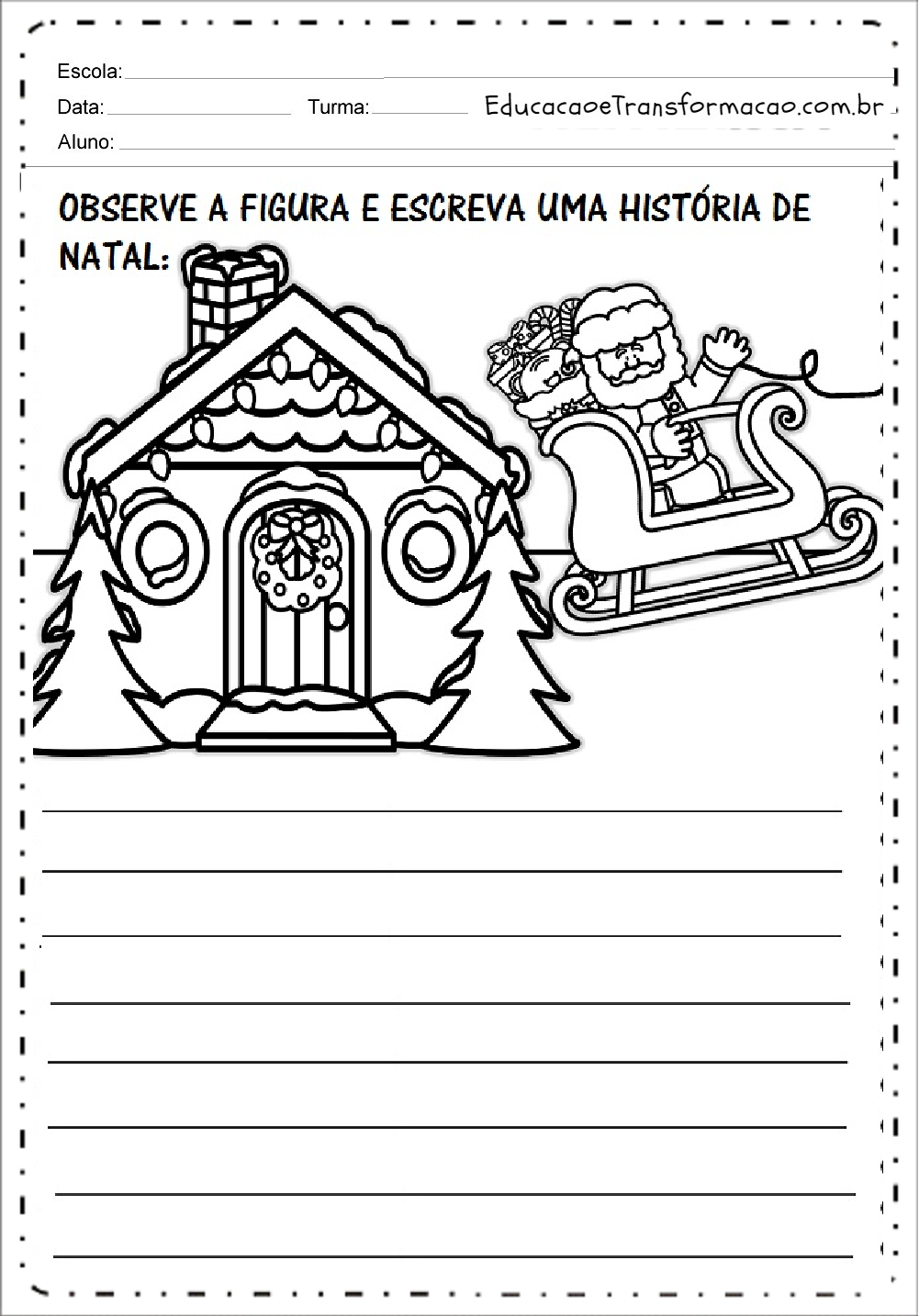 Atividades de Produção de Texto de Natal - Para imprimir 