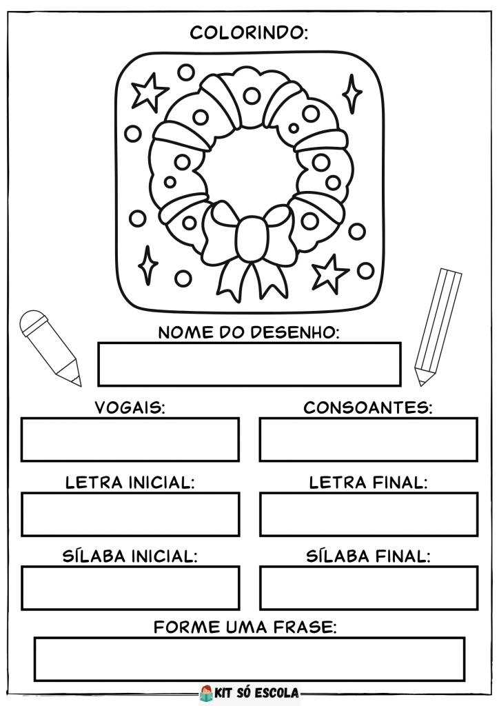 Atividades Natal: Letras, Vogais, Consoantes, Sílabas e mais.