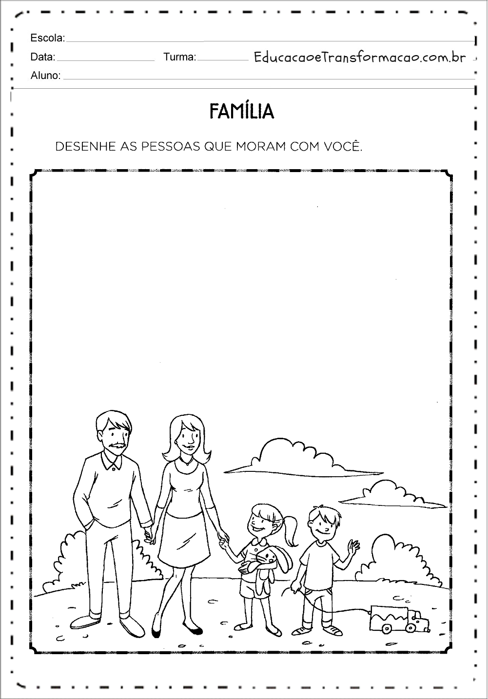 Atividades sobre Família para Educação Infantil - Para imprimir e colorir