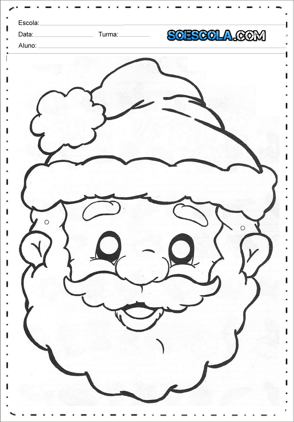 Máscaras de Natal - Para Imprimir - Papai Noel, Rena e Boneco de Neve