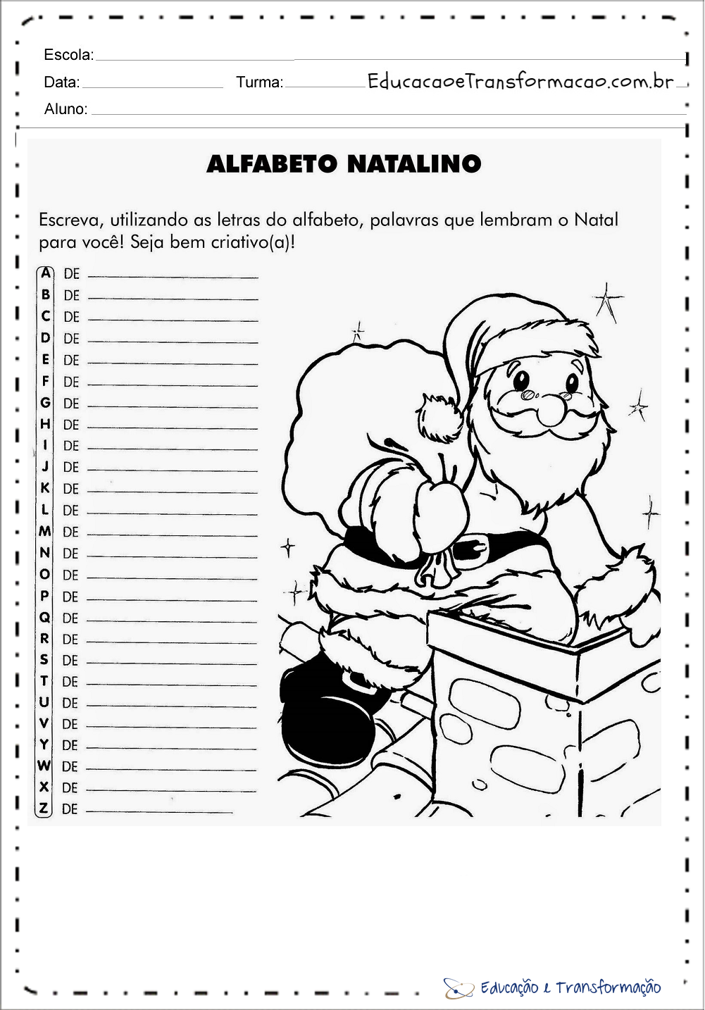 Atividades de Natal 1 ano do Ensino Fundamental pra imprimir