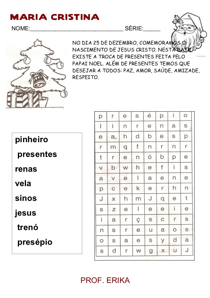 Atividades de Natal 3 ano do Ensino Fundamental para imprimir