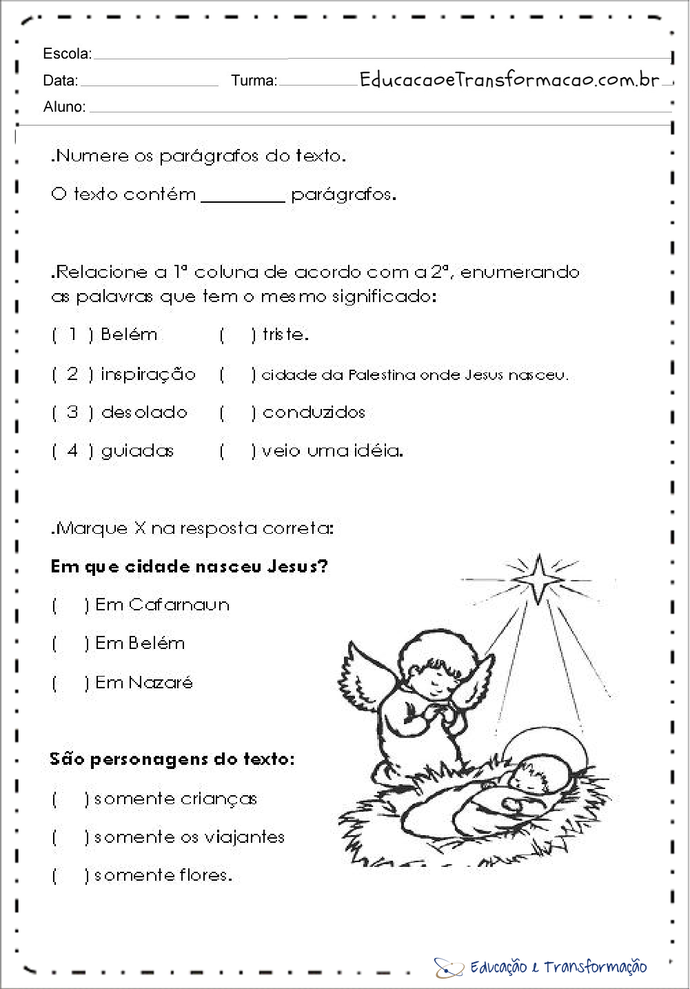 Atividades de Natal 4 ano do Ensino Fundamental