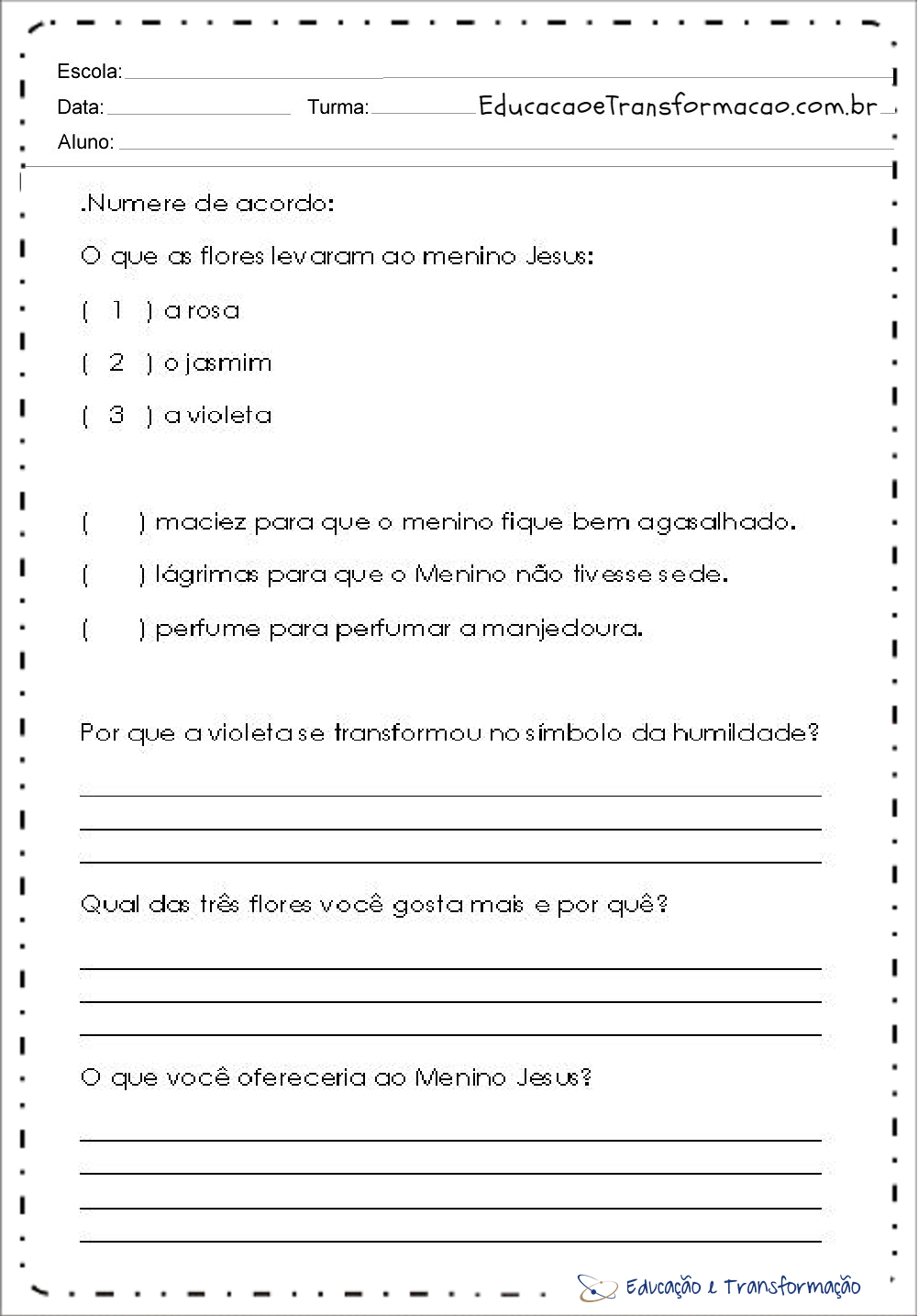 Atividades de Natal 4 ano do Ensino Fundamental