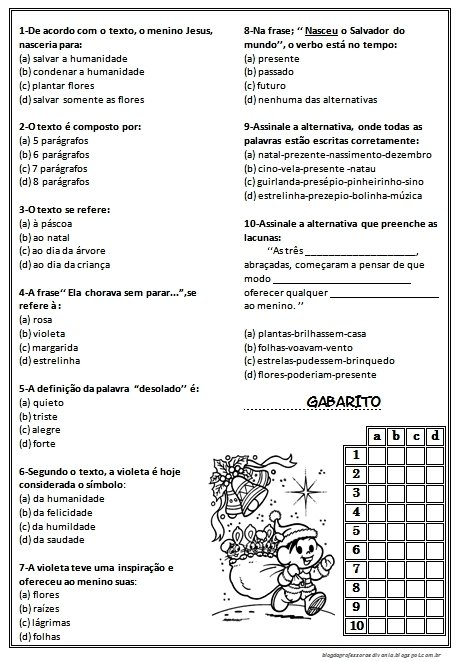 Atividades de Natal 5 ano do Ensino Fundamental - Series Iniciais