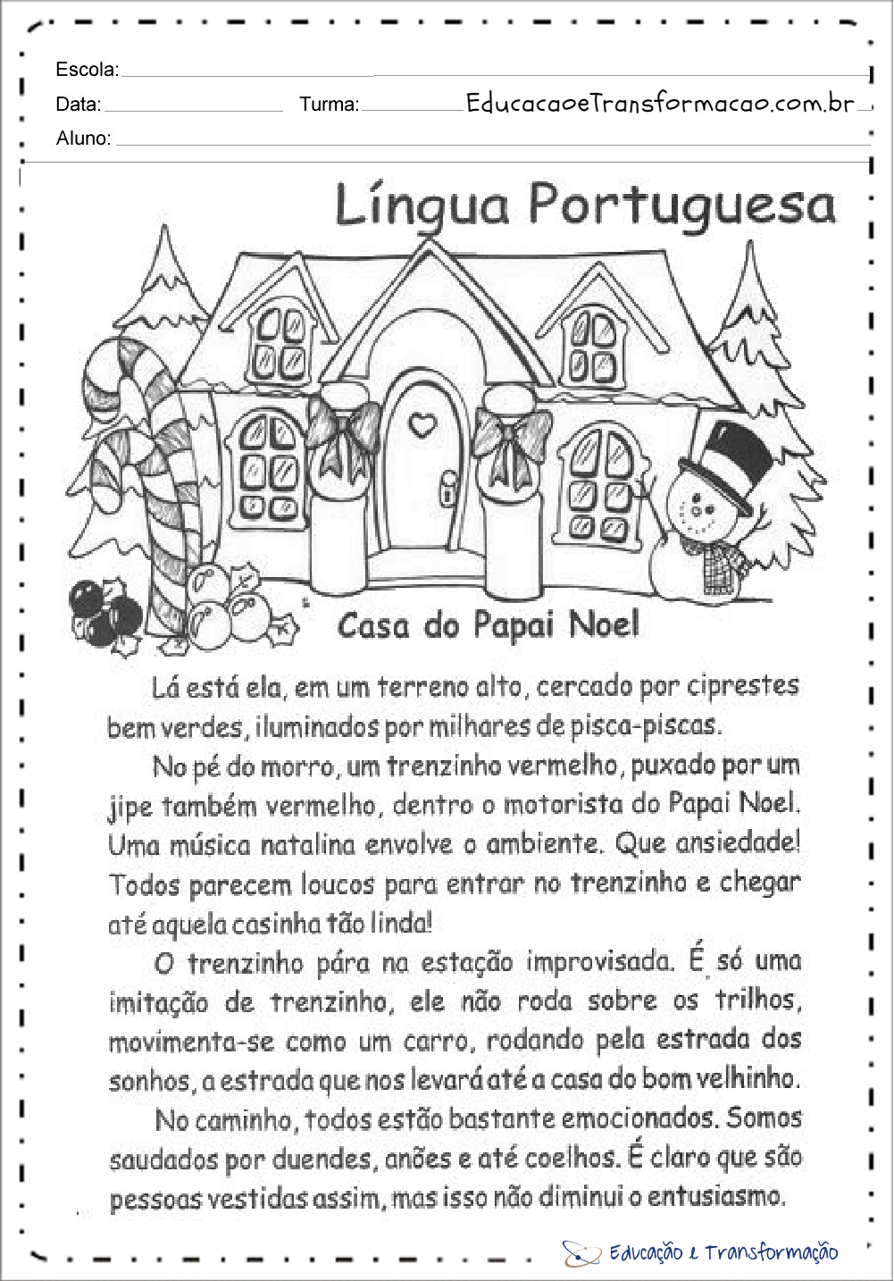 Atividades de Natal 5 ano do Ensino Fundamental - Series Iniciais