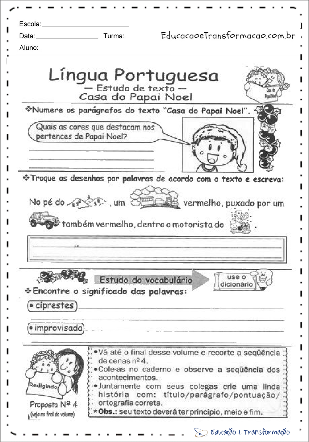 Atividades de Natal 5 ano do Ensino Fundamental - Series Iniciais