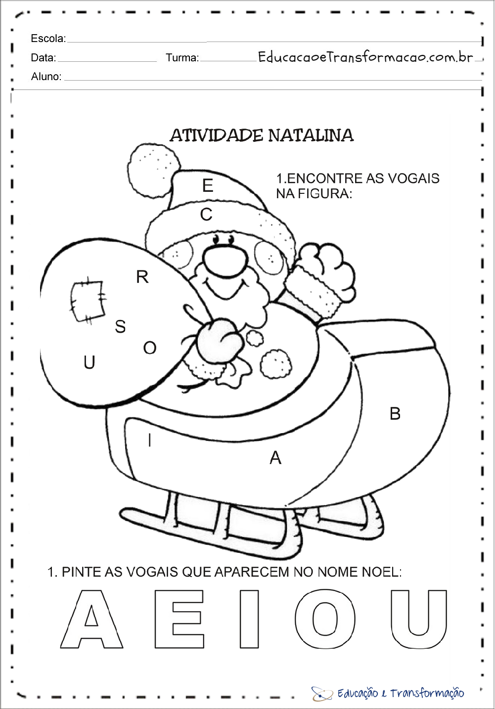 Atividades de Natal para educação infantil - Para imprimir - Series Iniciais