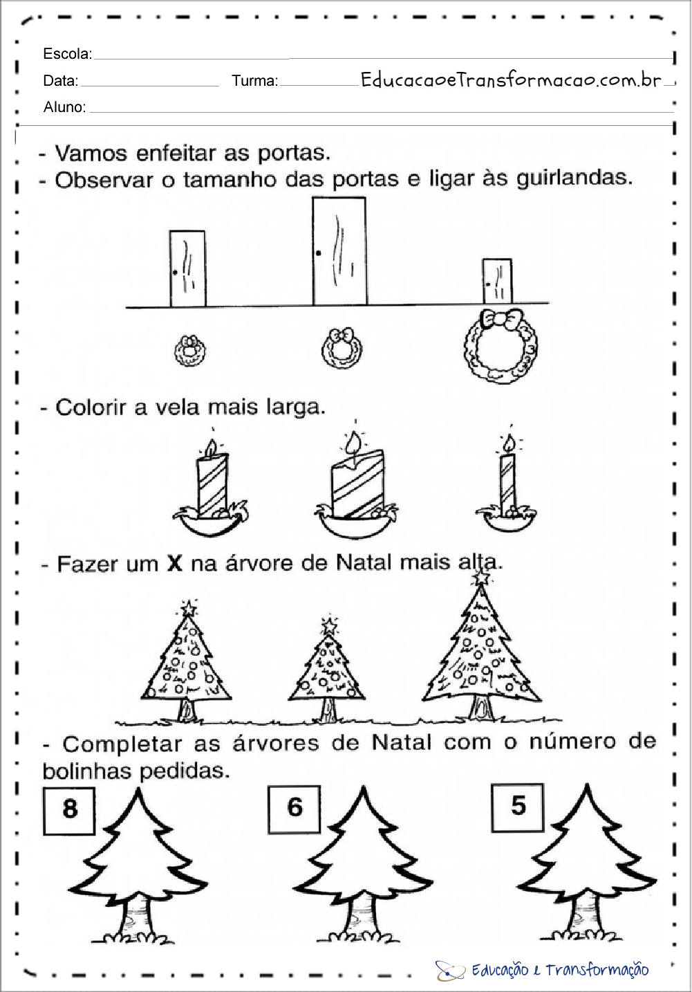 Atividades de Natal para educação infantil - Para imprimir - Series Iniciais Atividades de Natal para educação infantil - Para imprimir - Series Iniciais