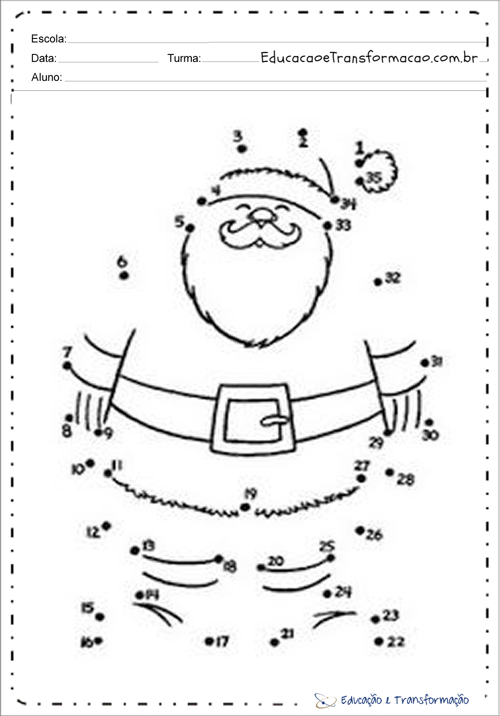 Pontilhado - Atividades de natal para maternal. – Educação e Transformação Pontilhado - Atividades de natal para maternal. – Educação e Transformação