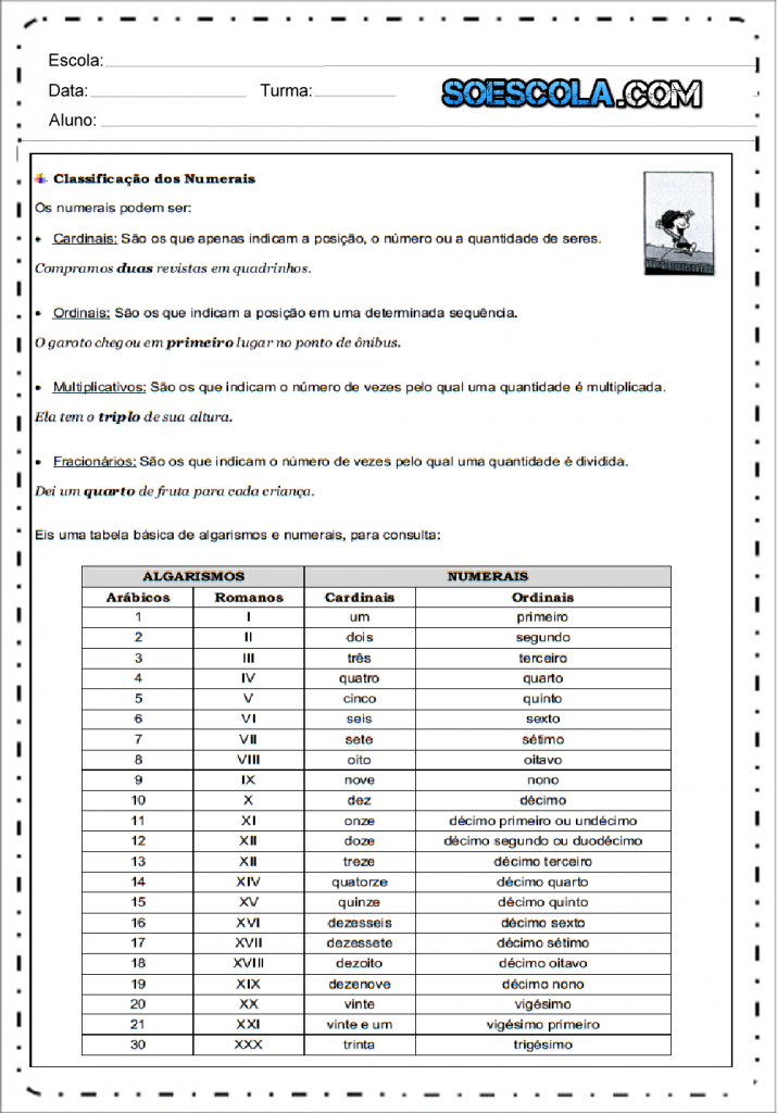 Atividades de português 6 ano do Ensino Fundamental