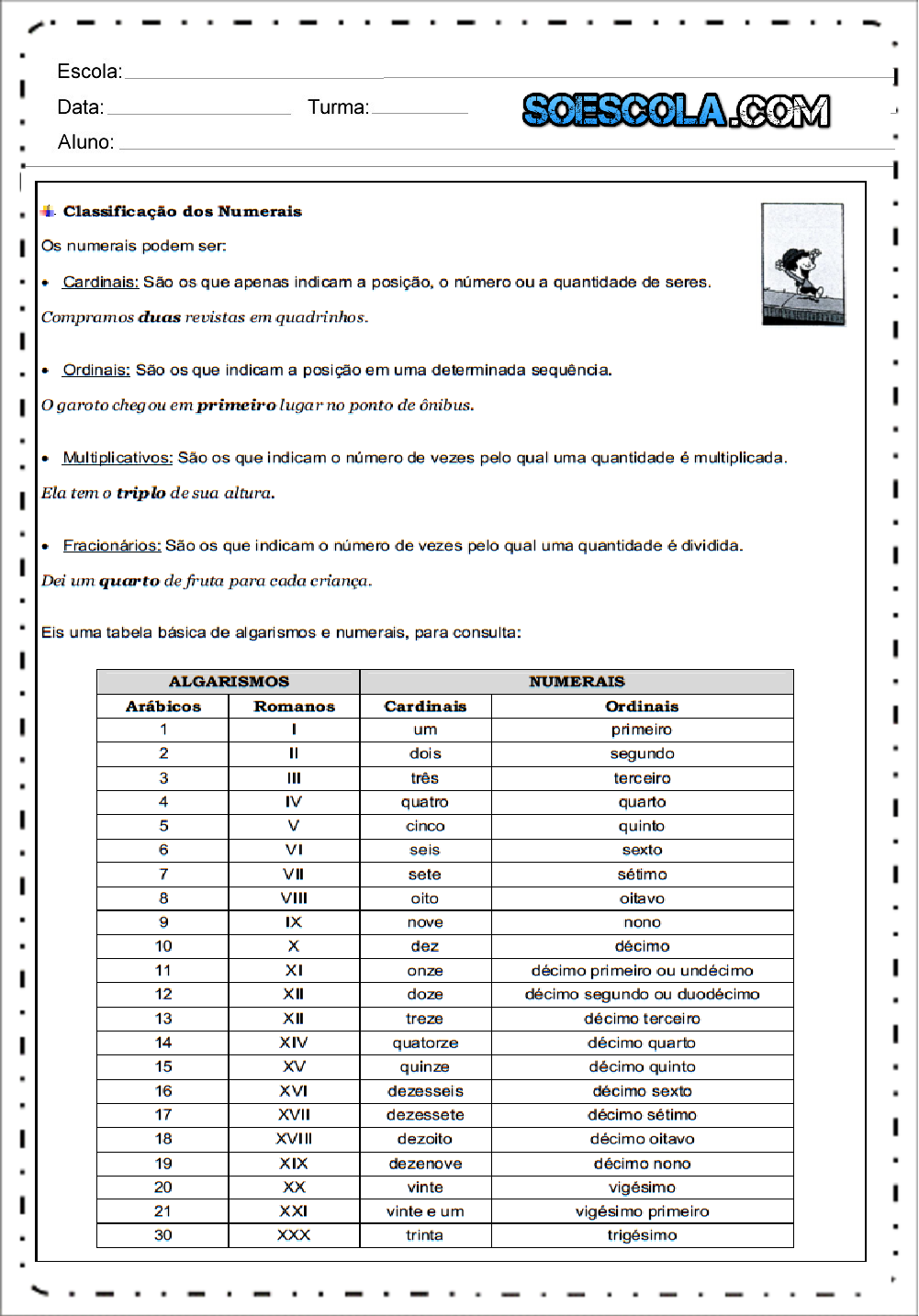 Exercícios sobre classificação dos substantivos