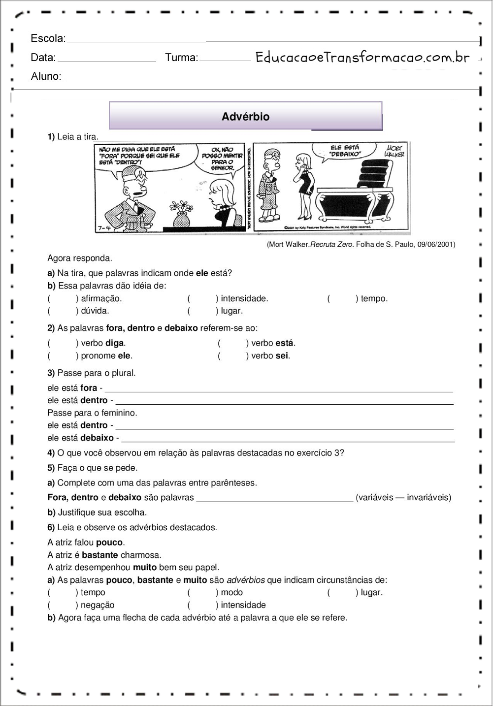 Atividades de Português 7 ano - Ortografia - Gramática - Interpretação