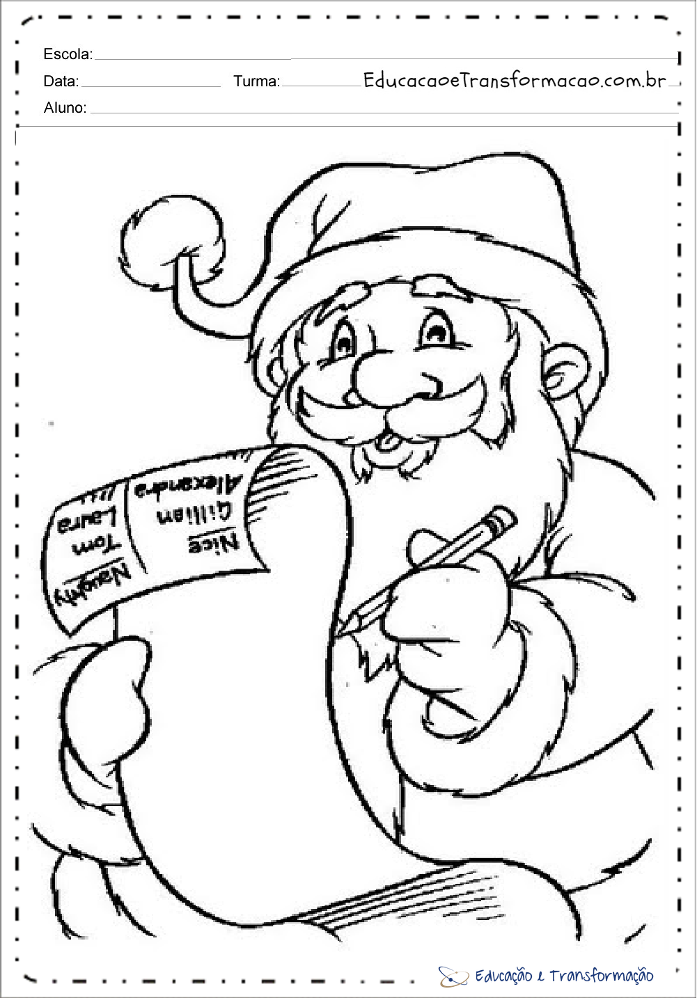 Desenhos de Papai Noel para colorir - Para imprimir - Desenhos Natalinos