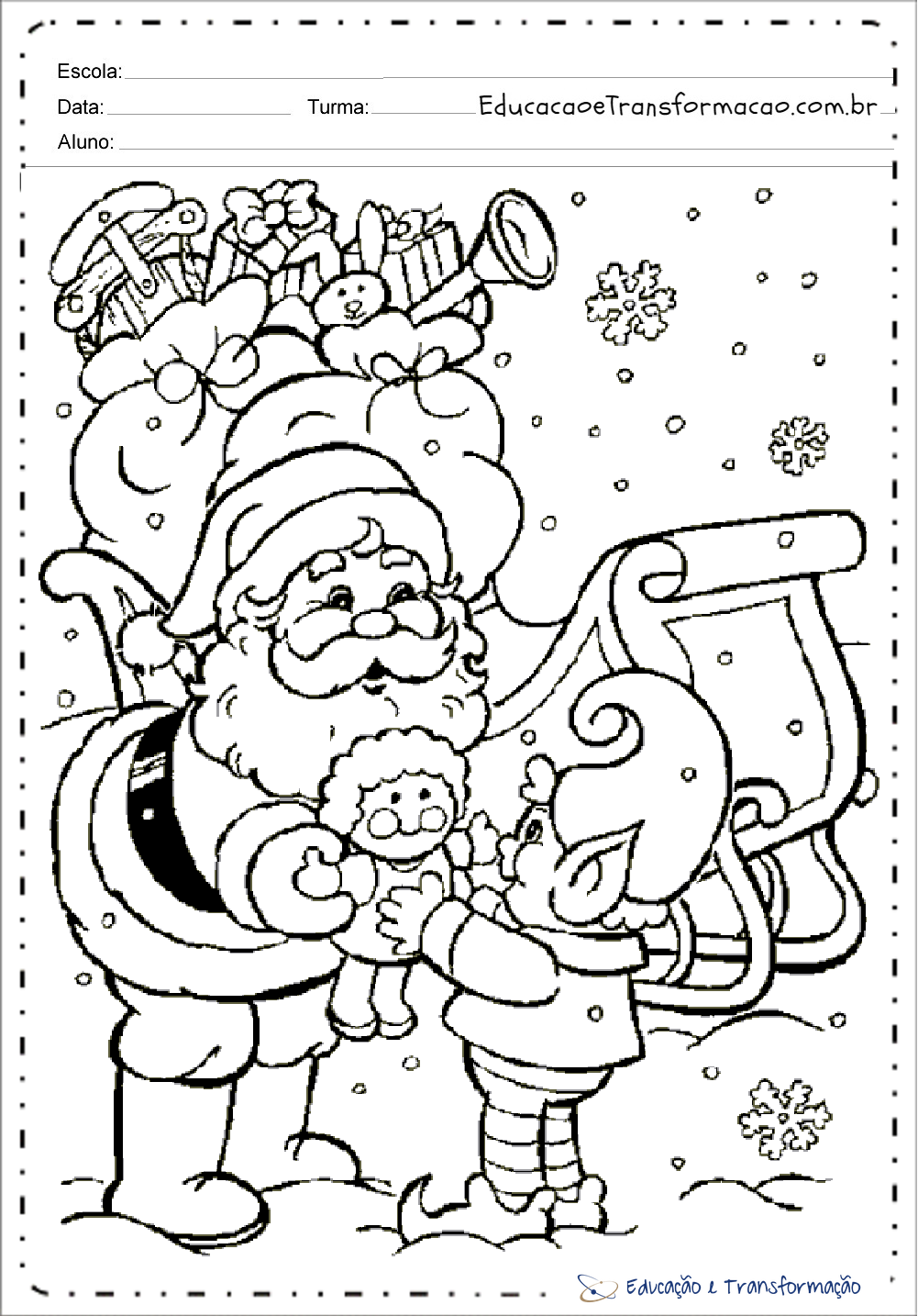 Desenhos de Papai Noel para colorir - Para imprimir - Desenhos Natalinos