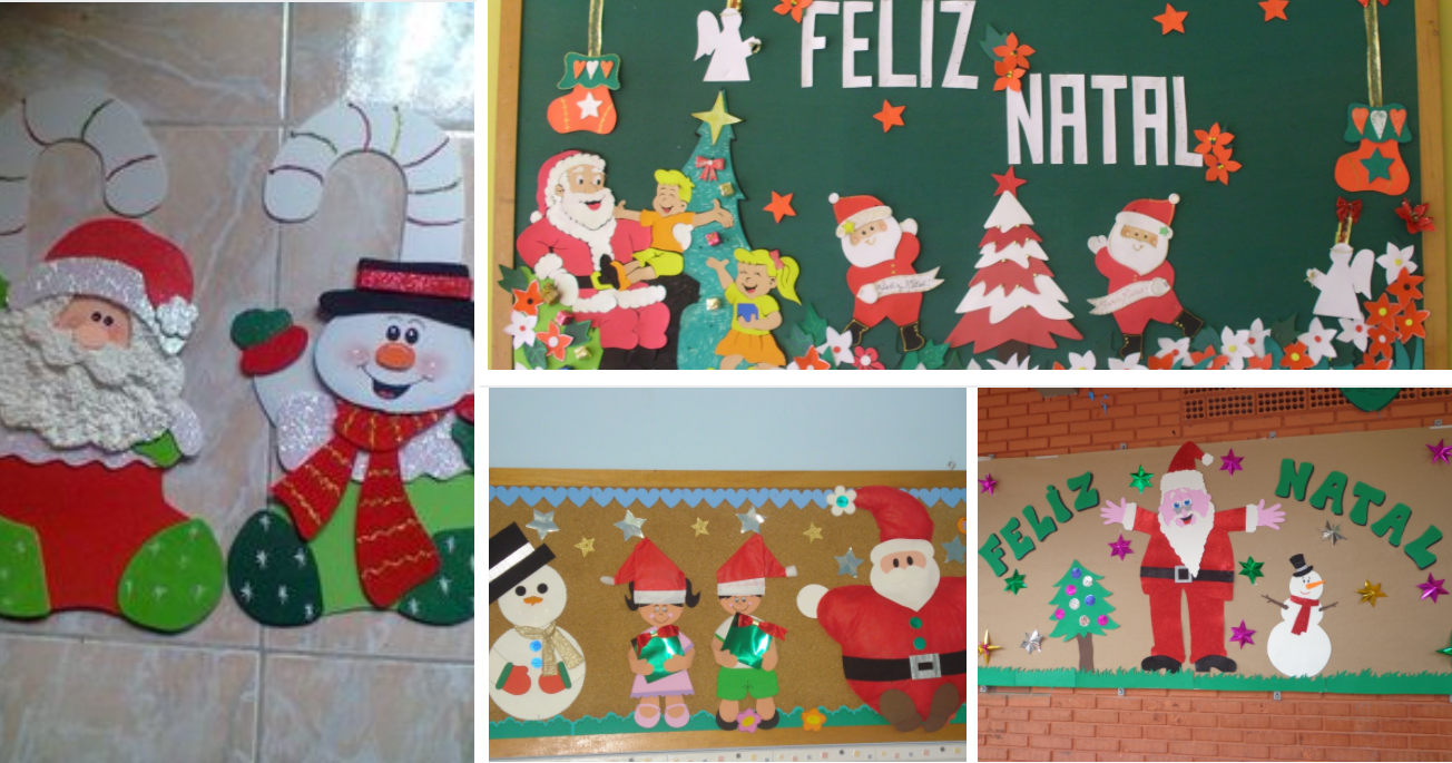 Murais de Natal para escola - Cartazes para o Natal em EVA e Feltro Murais de Natal para escola - Cartazes para o Natal em EVA e Feltro