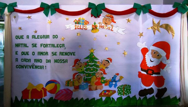 PainÃ©is de Natal - Painel Natalino para escola- Cartazes em EVA ou Feltro