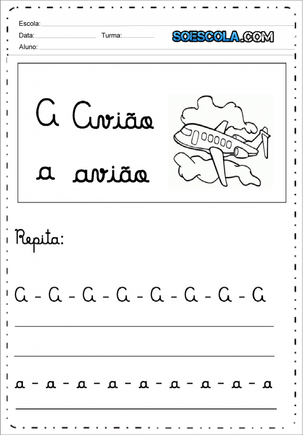 Atividades com Letra Cursiva - Atividades Educativas de Caligrafia