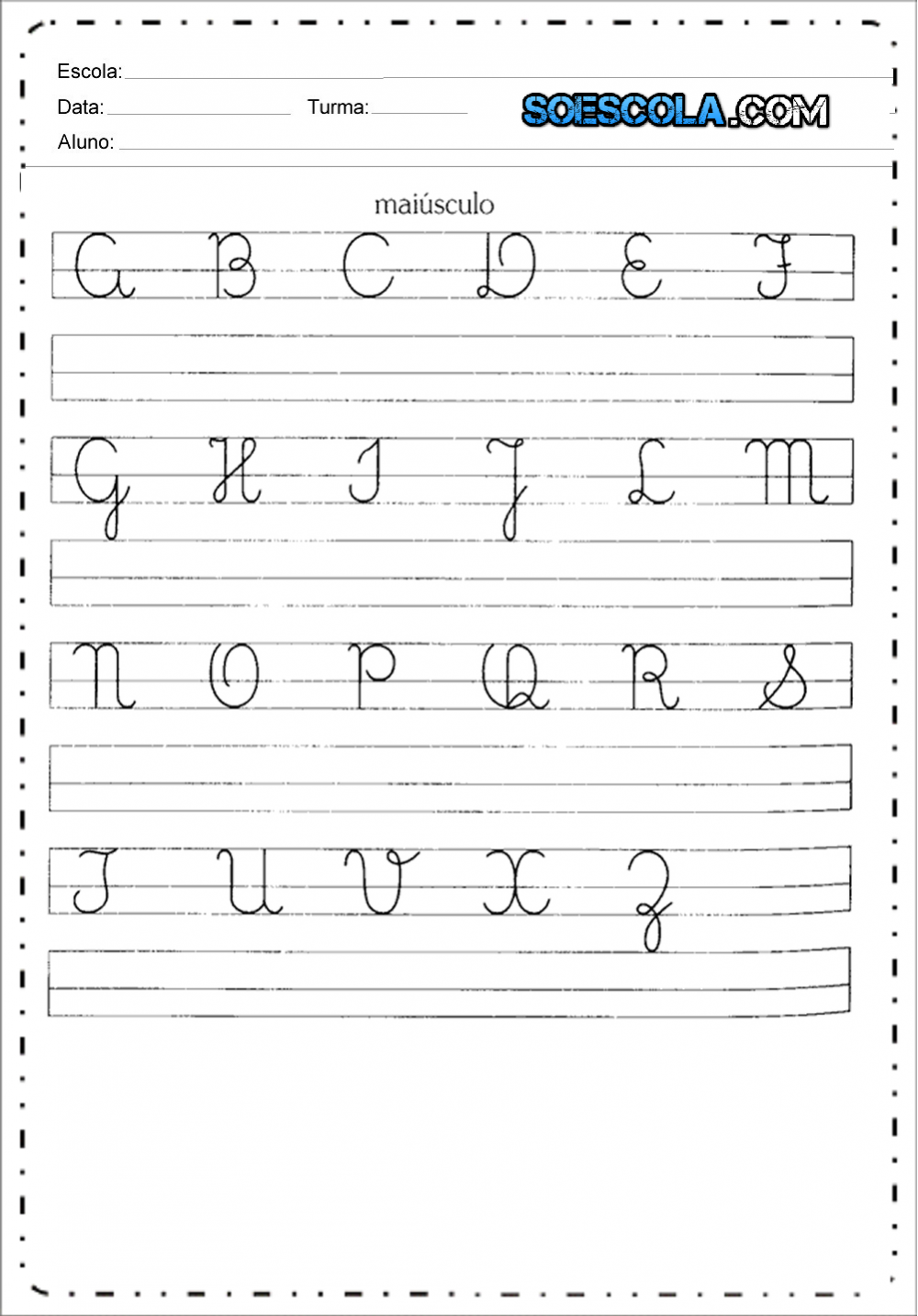 Atividades Com Letra Cursiva Alfabeto Educação E Transformação 8607