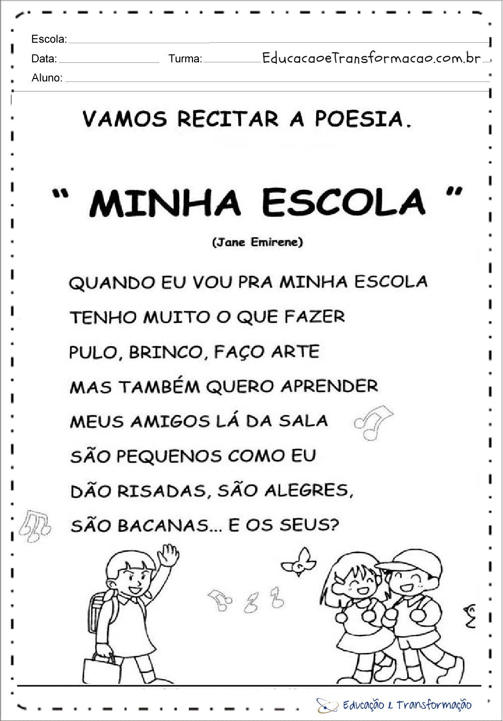 Atividades Volta às Aulas para imprimir - Atividades para Inicio do Ano Letivo.