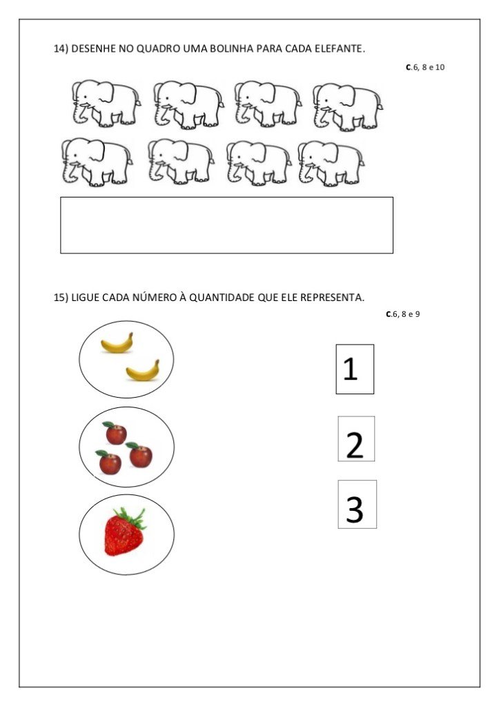 Avaliação diagnóstica 1 ano de Português e Matemática