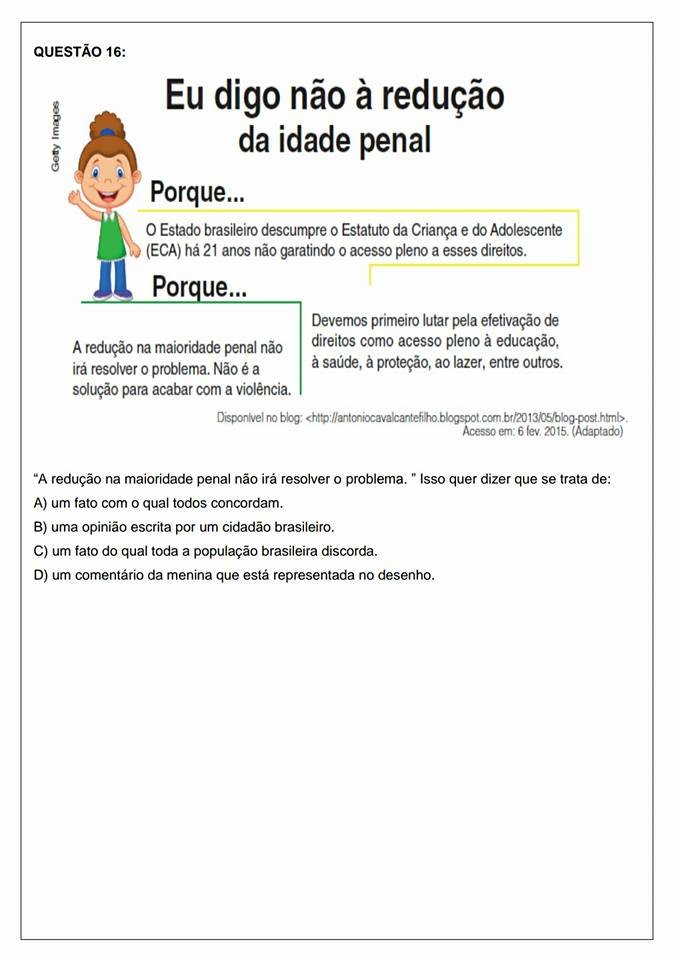 Avaliação Diagnóstica 5 ano de Português e Matemática