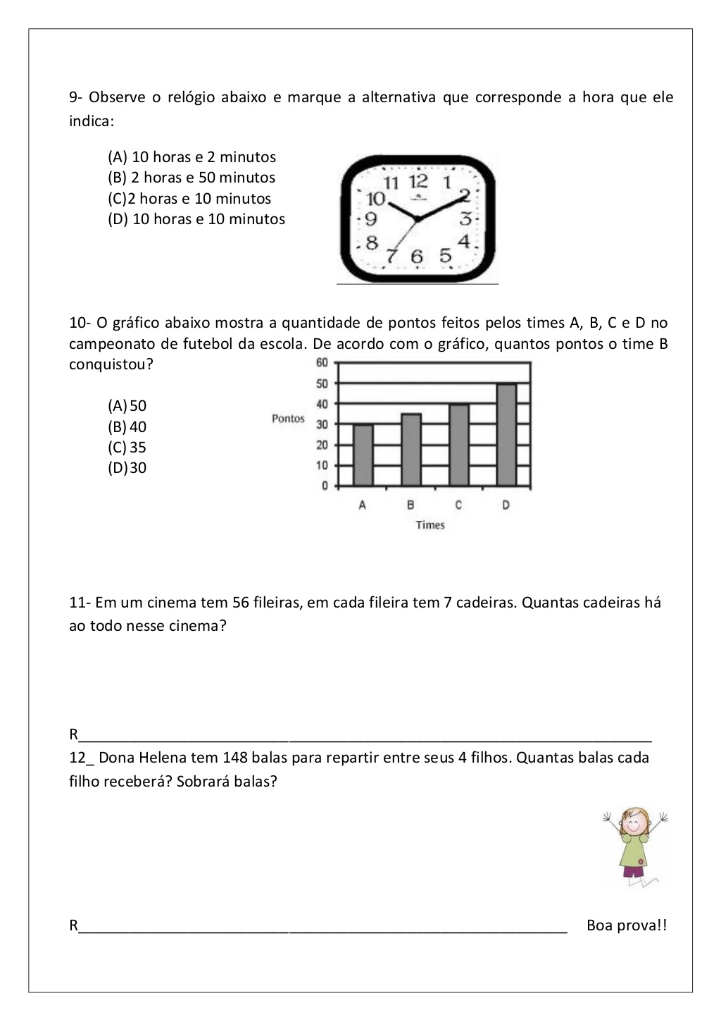 Avaliação Diagnóstica 4 ano