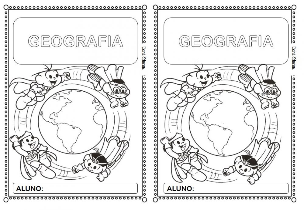 Desenho geografia capa caderno