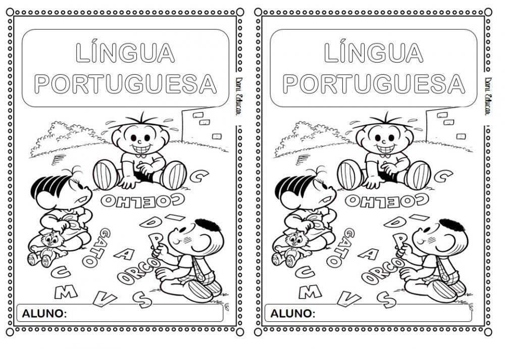 Capas para caderno ilustradas e para colorir - Para professores e alunos