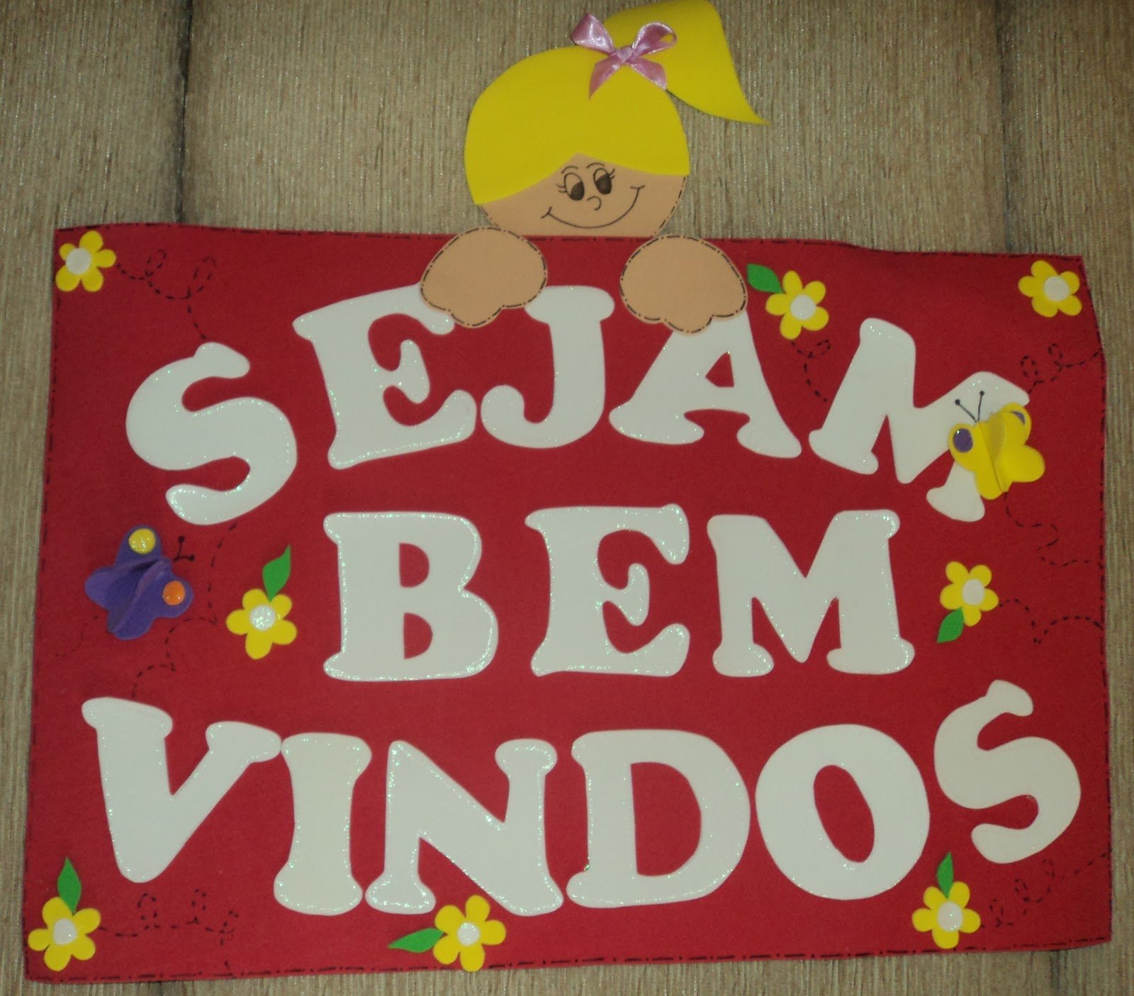 Cartaz de boas vindas com moldes - Cartazes boas vindas volta às aulas