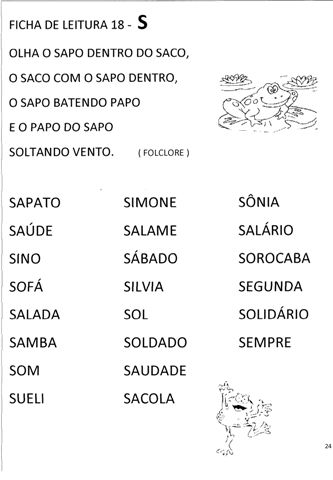 Fichas De Leitura Com Frases Fichas Ilustradas Com Palavras