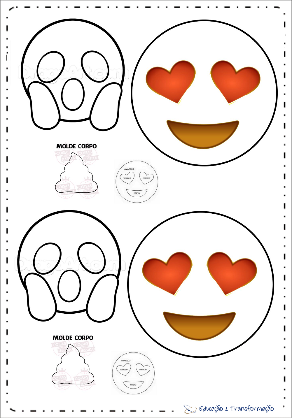 Moldes de Emoji para imprimir - EVA e FELTRO - Artesanato e Decoração