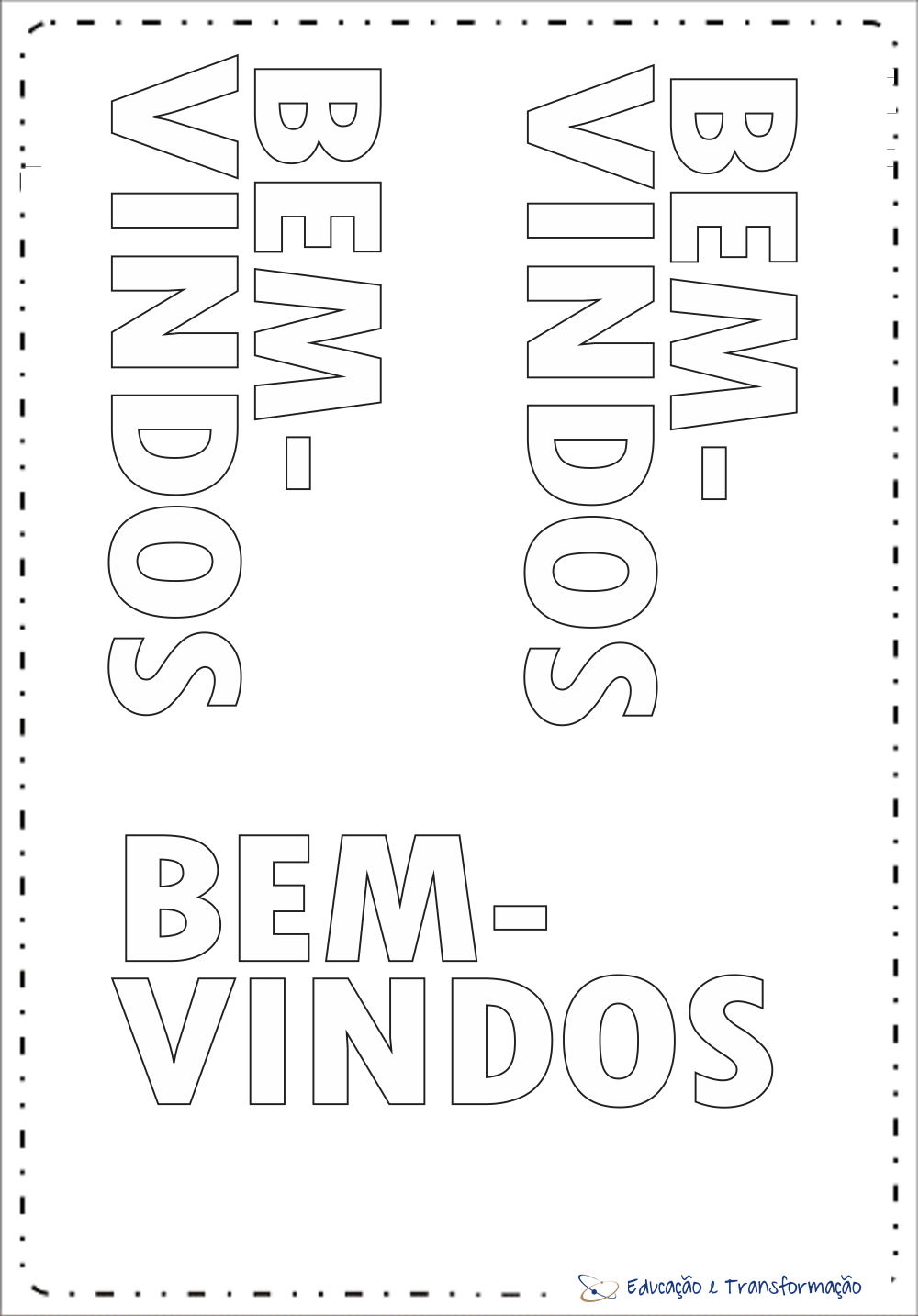 Cartaz de boas vindas com moldes - Cartazes boas vindas volta às aulas