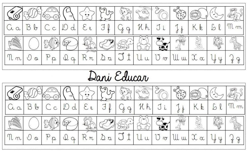 Tabela alfabeto com letra cursiva para imprimir – Educação e Transformação