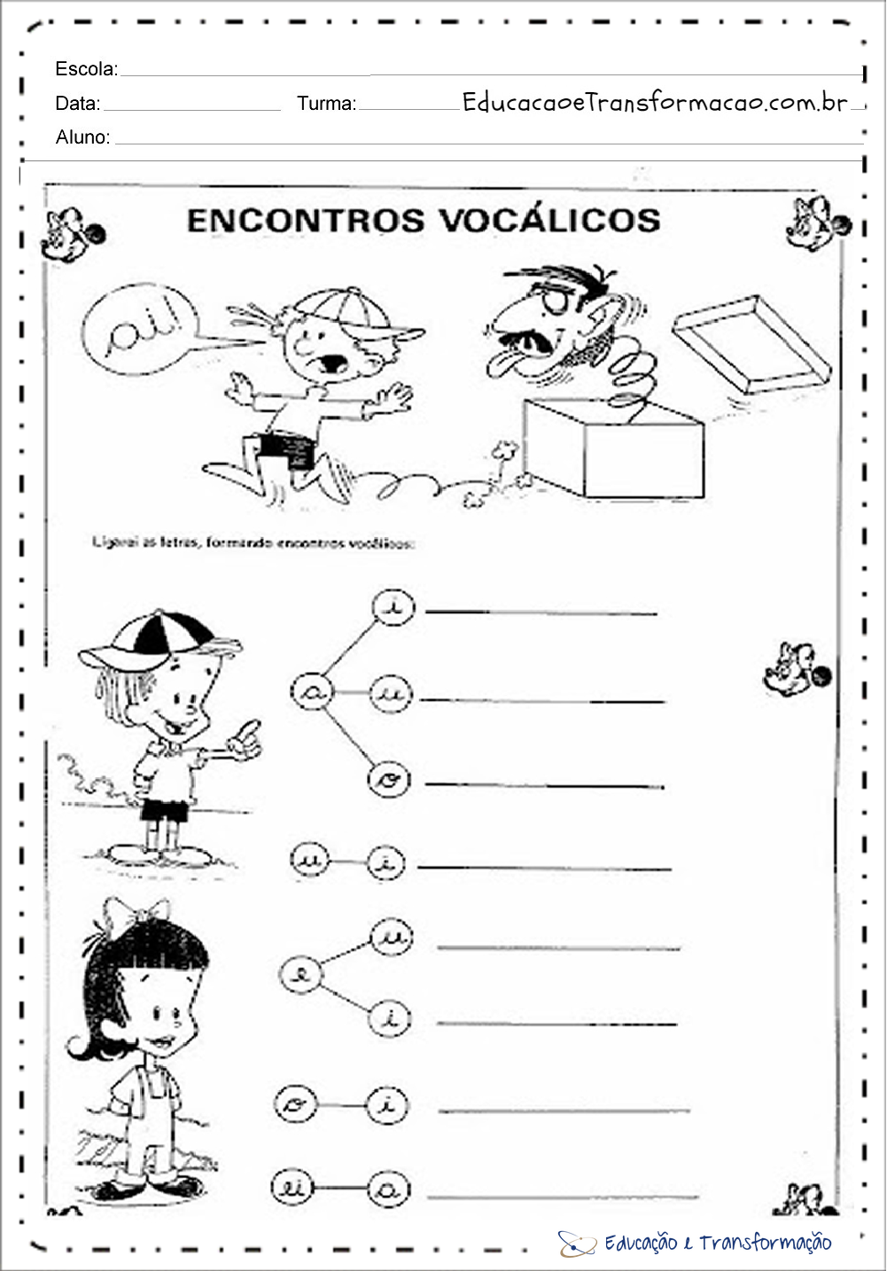 Atividade De Portugues Ano Encontro Vocalico Educa
